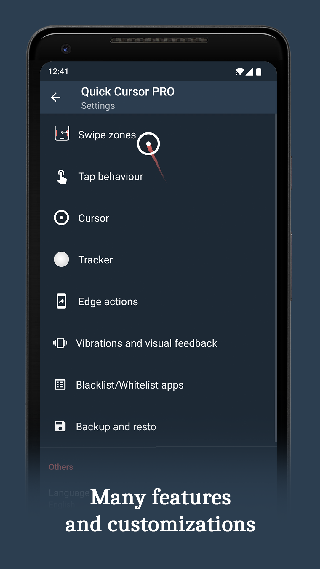اسکرین شات 4 برنامه Quick Cursor: One-Handed mode