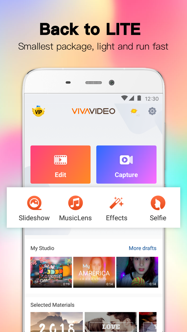 اسکرین شات 1 برنامه VivaVideo Lite:Slideshow Maker
