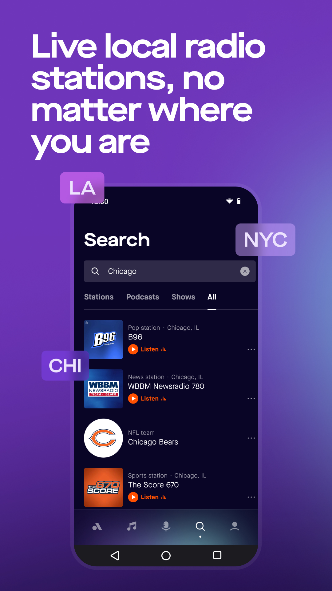 اسکرین شات 4 برنامه Audacy: Radio & Sports Talk