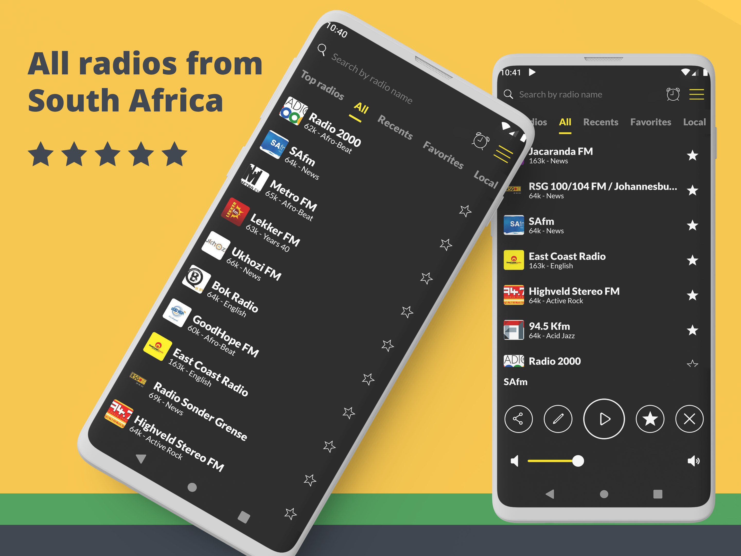 اسکرین شات 1 برنامه South Africa Radio Online FM