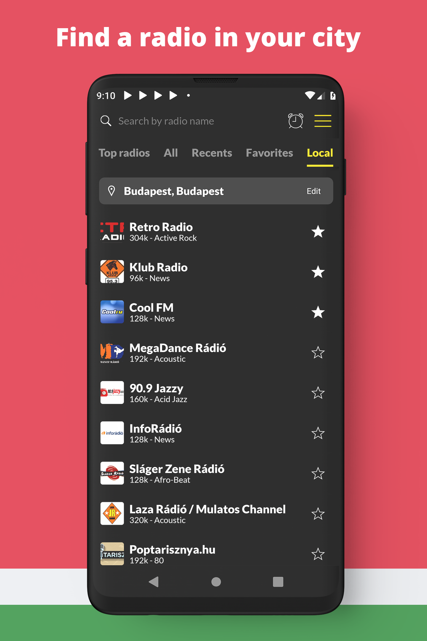 اسکرین شات 6 برنامه Radio Hungary FM online