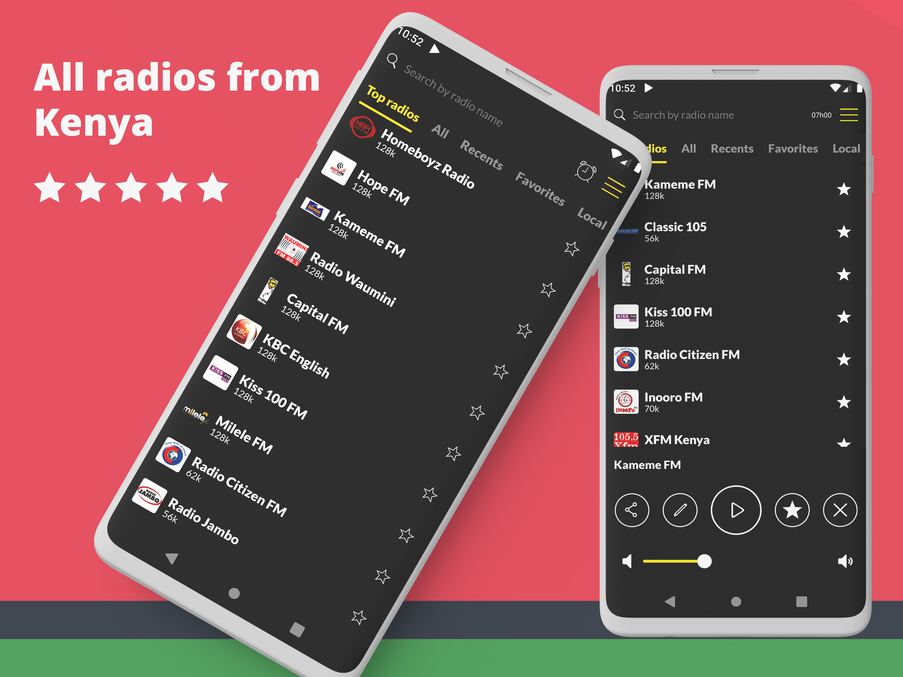اسکرین شات 1 برنامه Radio Kenya: Radio FM Online