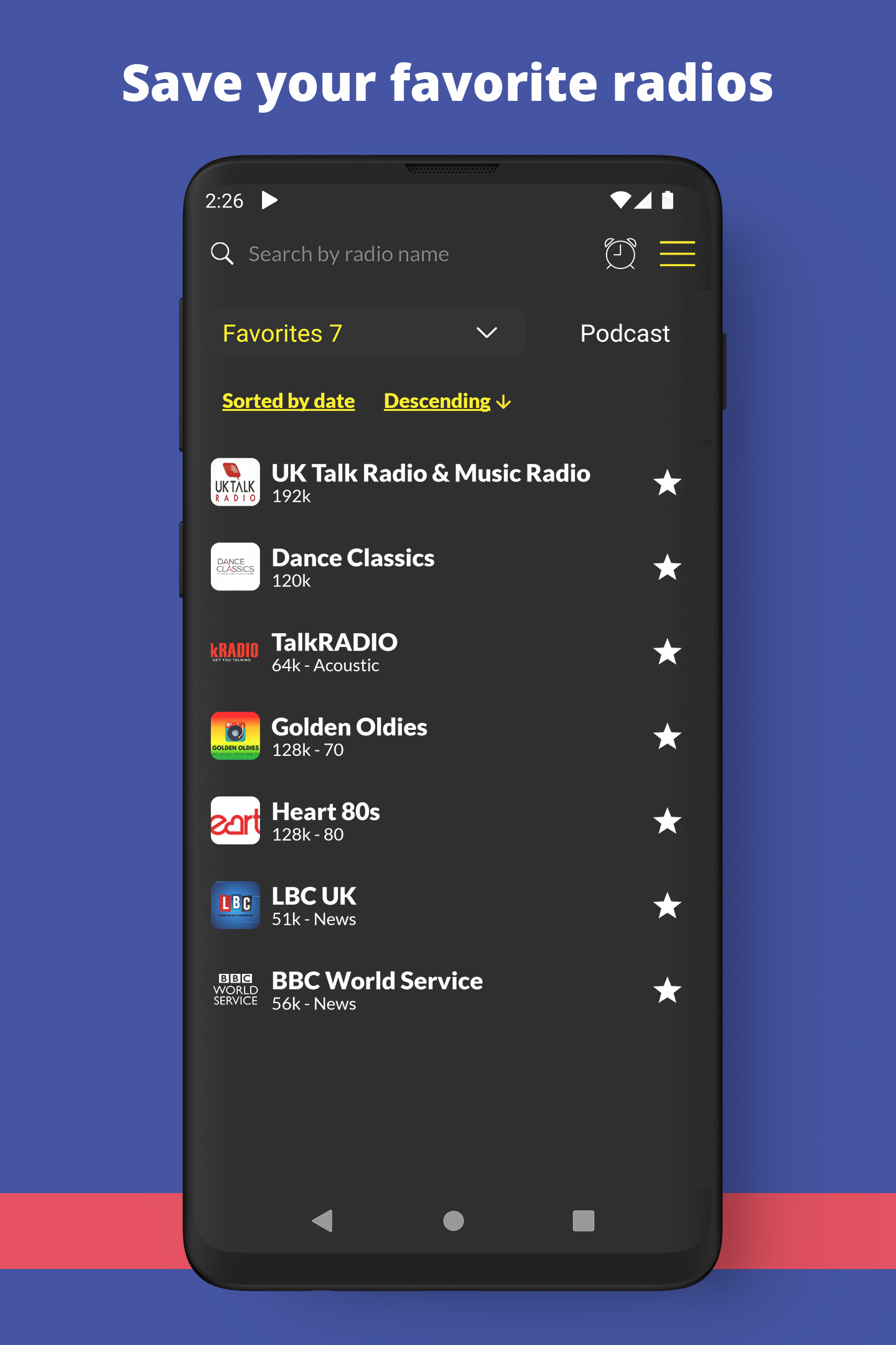 اسکرین شات 3 برنامه Radio UK: Online FM Radio