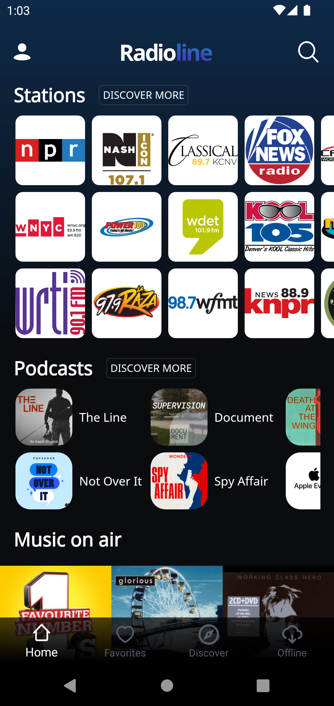 اسکرین شات 1 برنامه Radioline: Radio & Podcasts