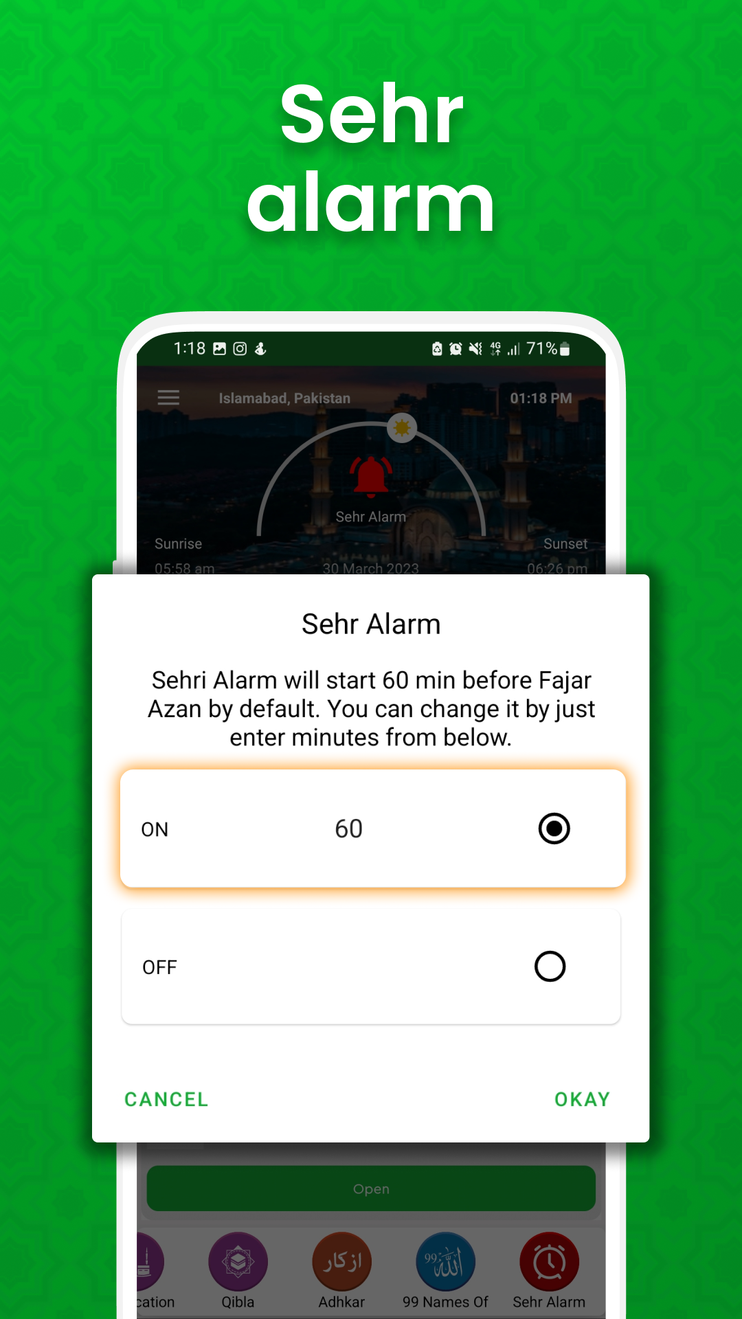 اسکرین شات 7 برنامه Ramadan Calendar: Sehr & Iftar