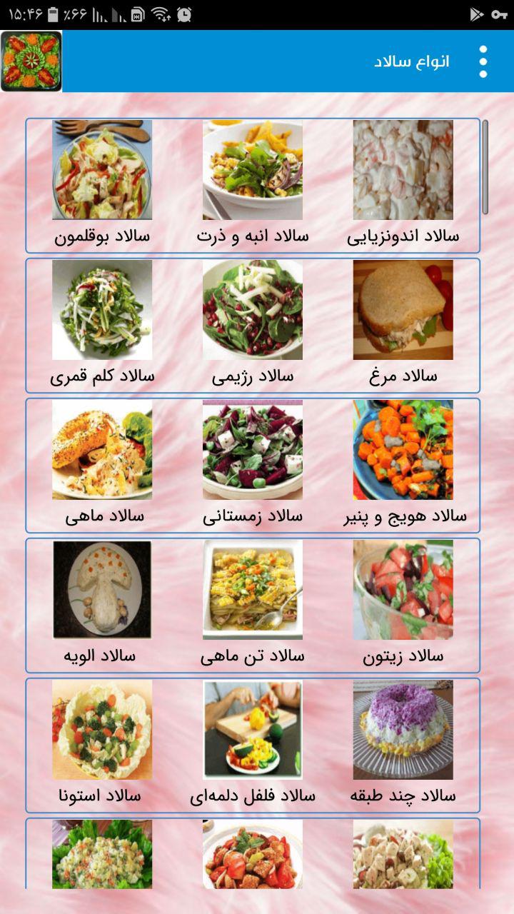 اسکرین شات 3 برنامه طرز تهیه انواع سالاد