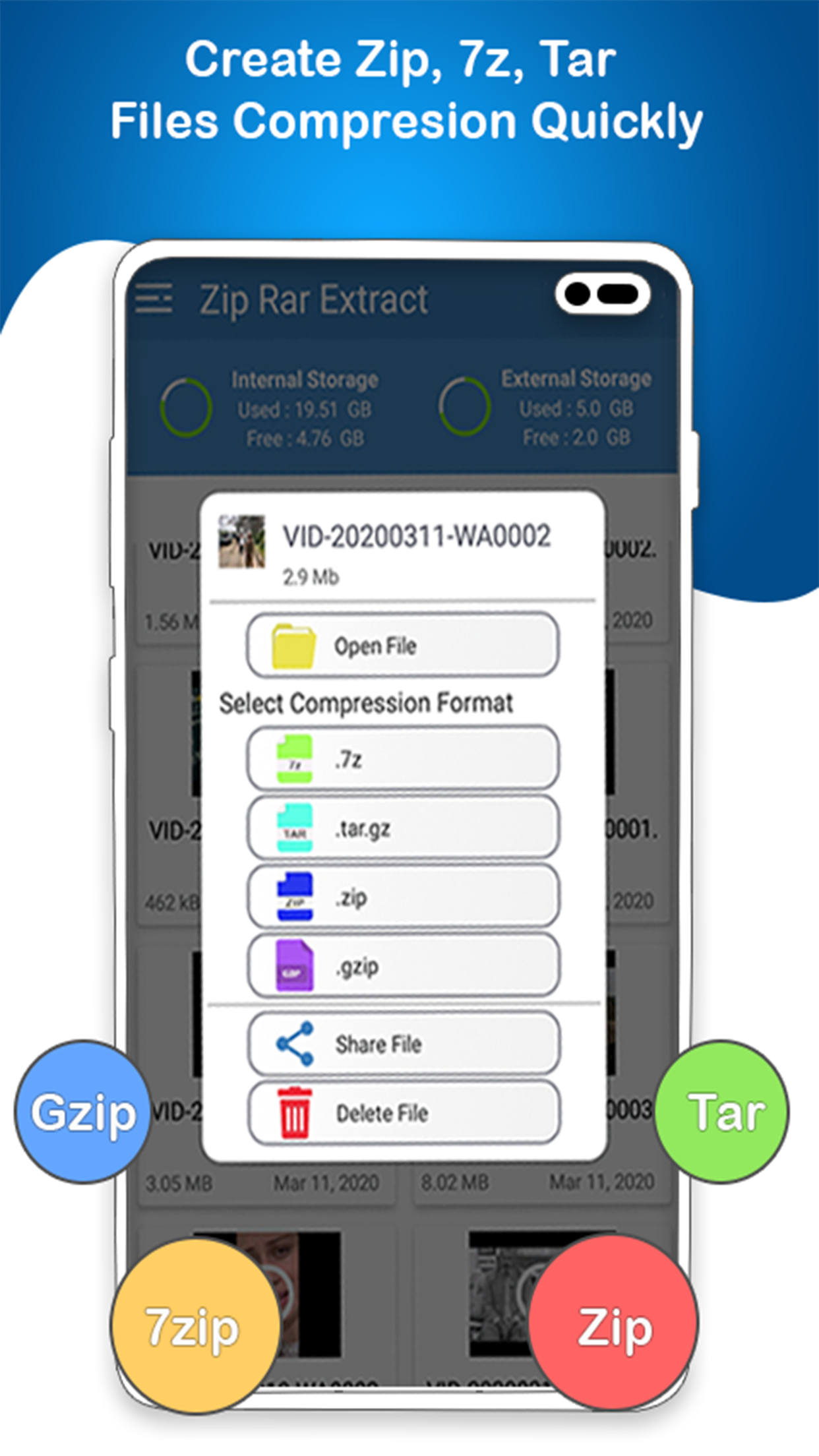 اسکرین شات 2 برنامه RAR Extractor: Zip, Unzip