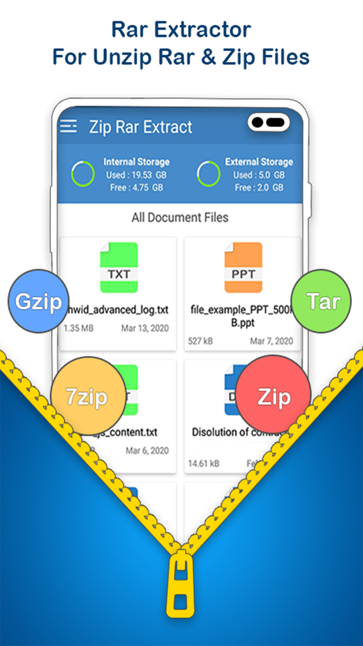 اسکرین شات 4 برنامه RAR Extractor: Zip, Unzip