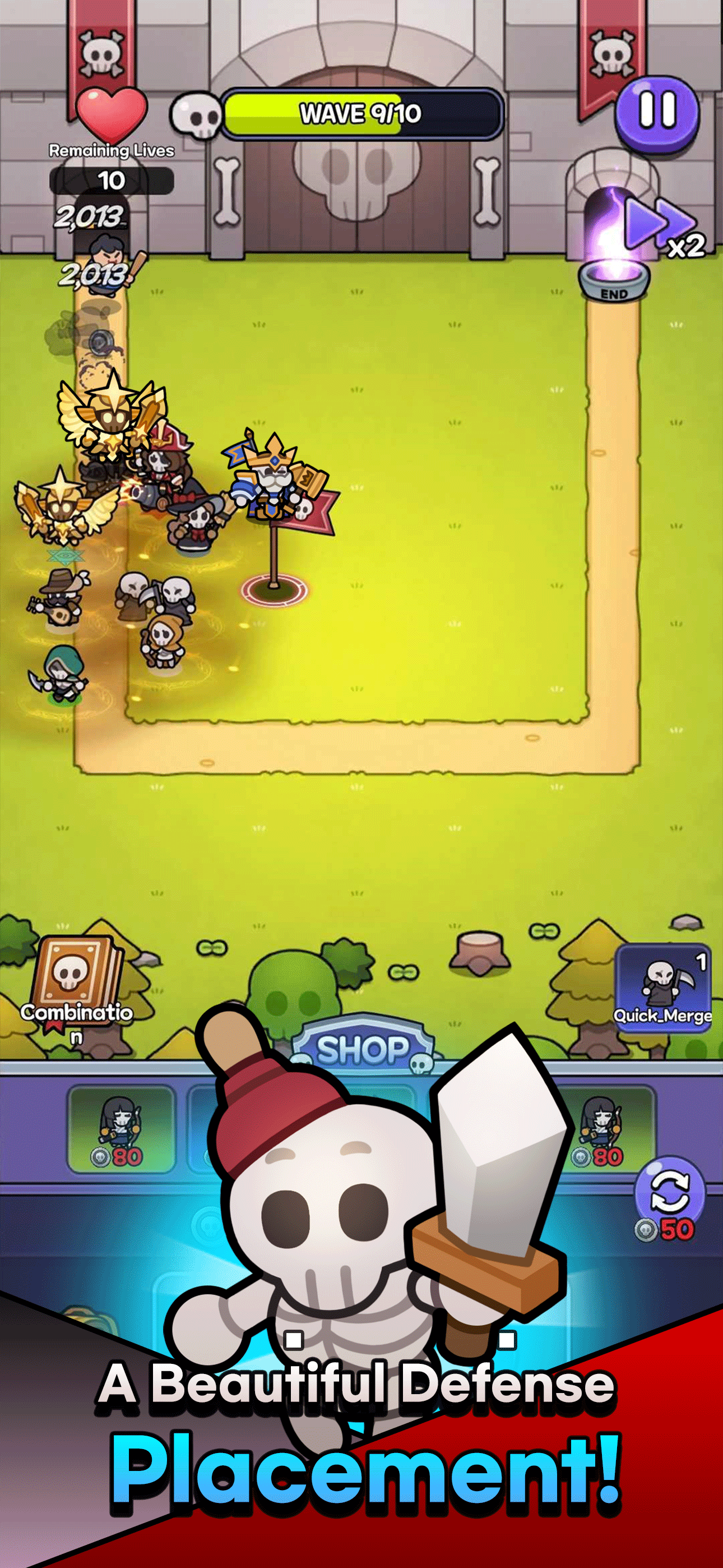 اسکرین شات 2 بازی Skull Defense: Skeleton Battle