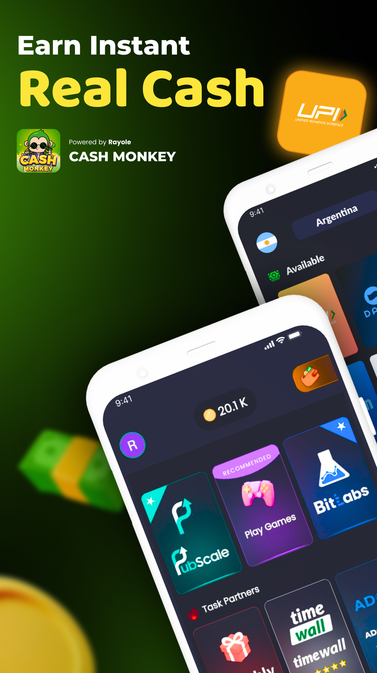 اسکرین شات 1 برنامه Cash Monkey - Get Rewarded Now