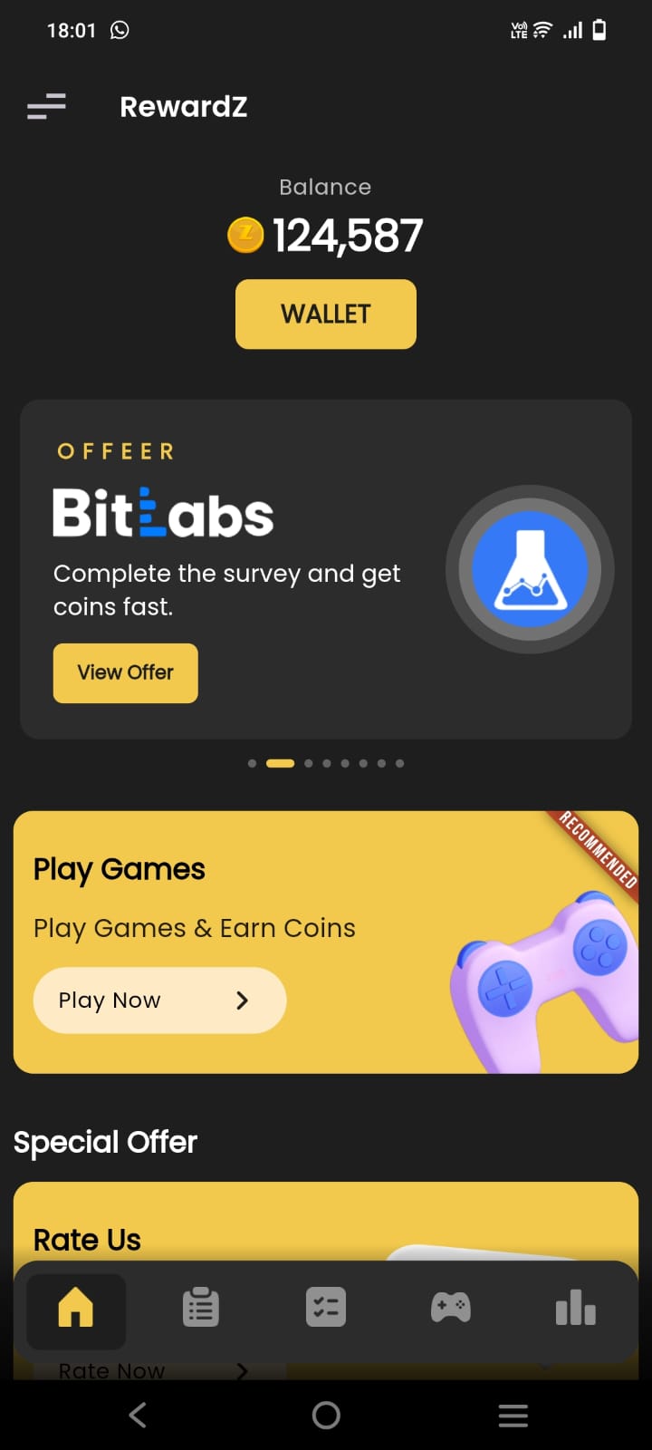 اسکرین شات 1 برنامه RewardZ - Earn Cash Rewards