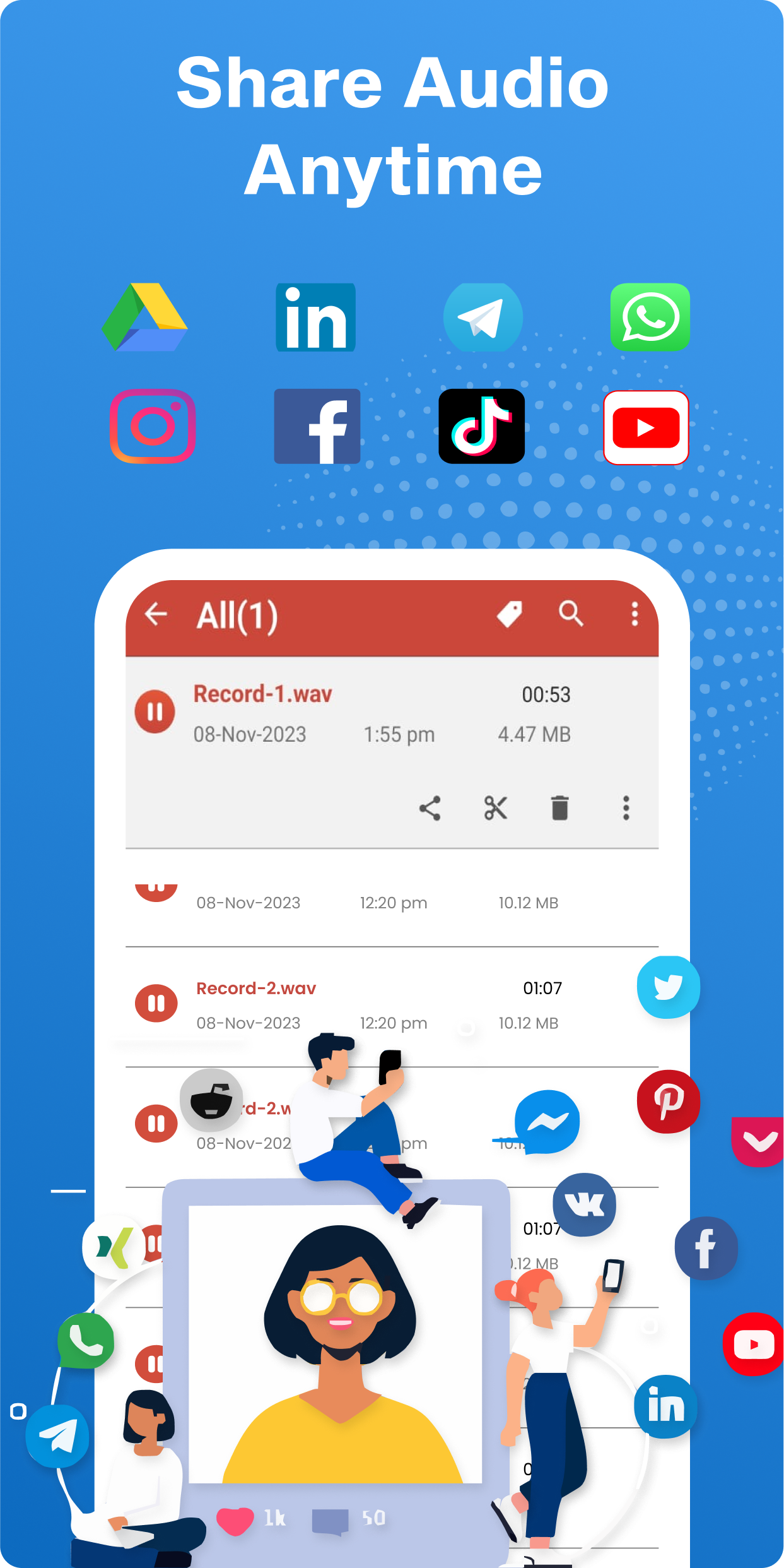 اسکرین شات 4 برنامه Voice Recorder : Recording App