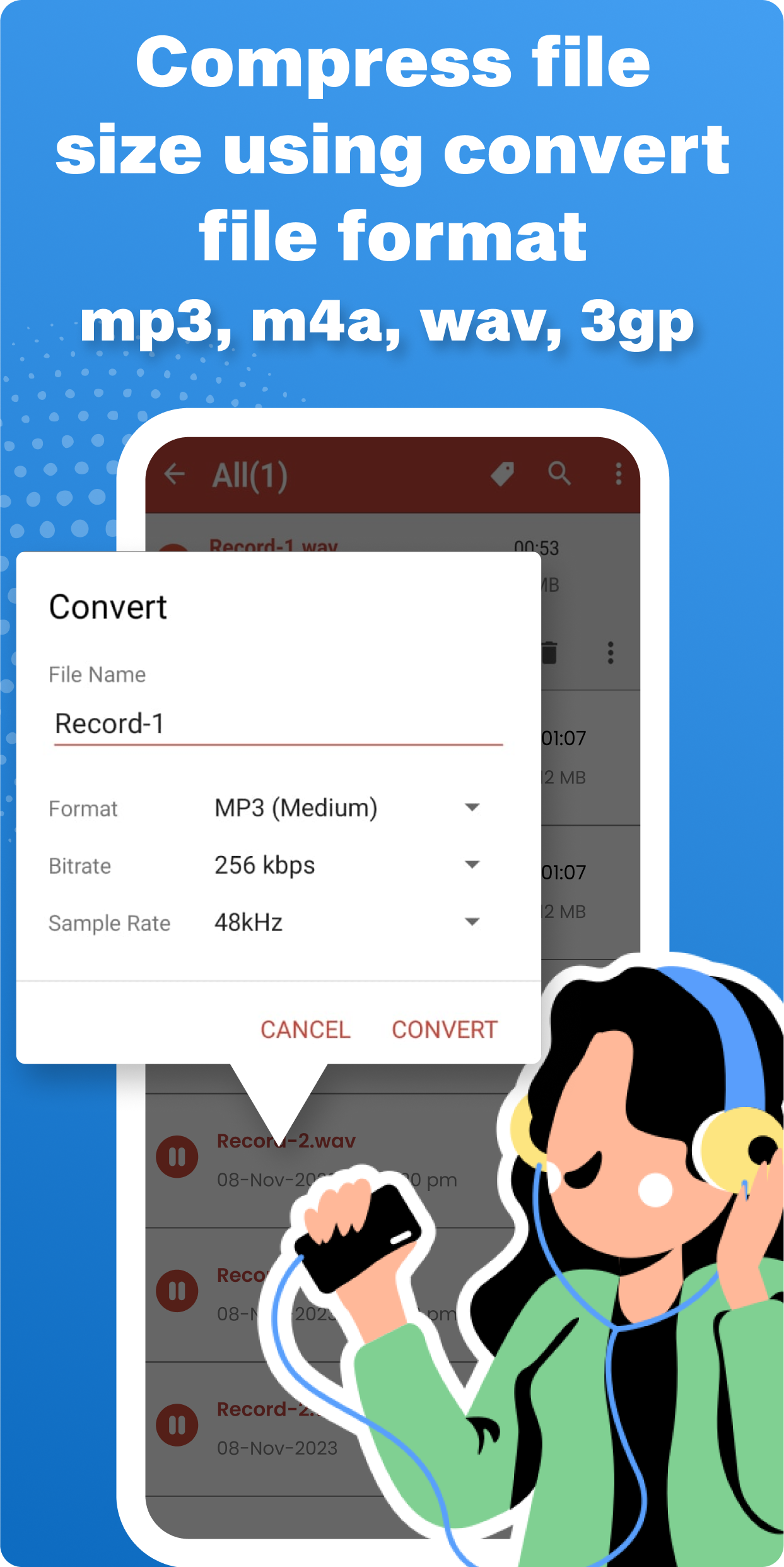 اسکرین شات 5 برنامه Voice Recorder : Recording App