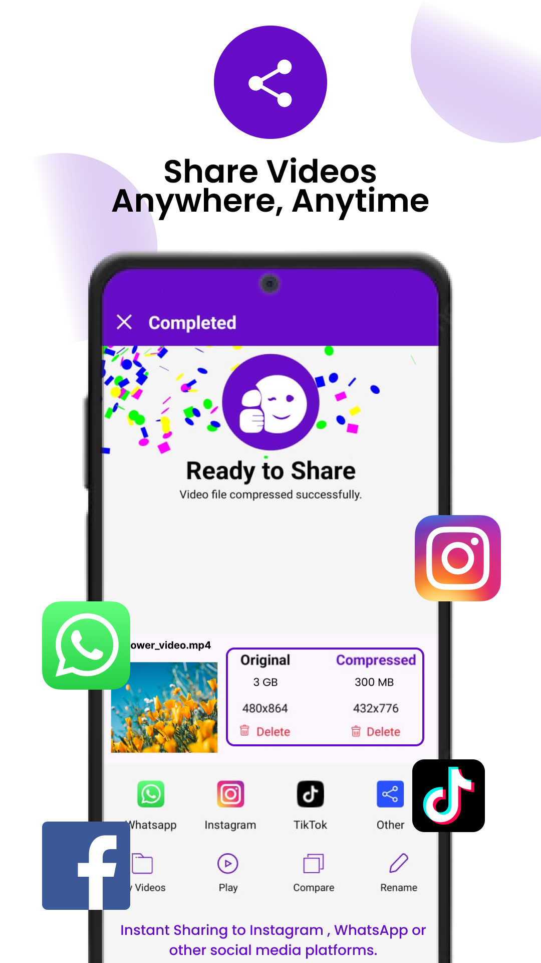 اسکرین شات 4 برنامه Compress Video: Downsize Video