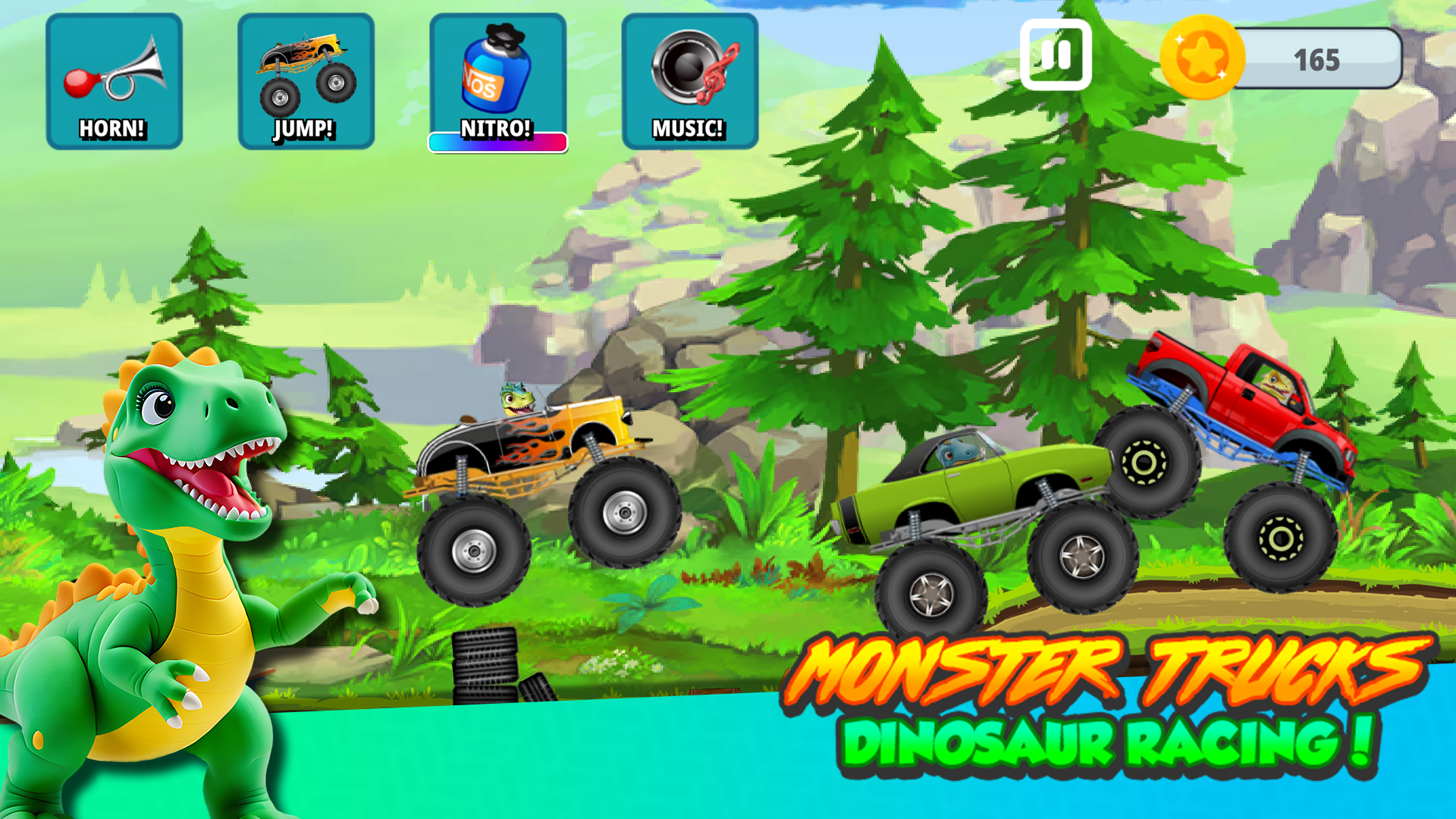 اسکرین شات 1 بازی Monster Trucks Dinosaur 4 Kids