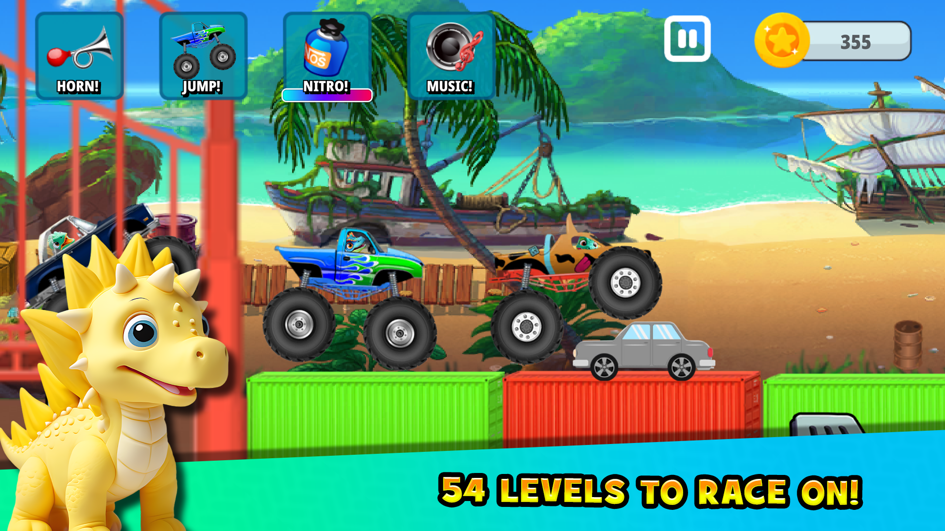 اسکرین شات 3 بازی Monster Trucks Dinosaur 4 Kids
