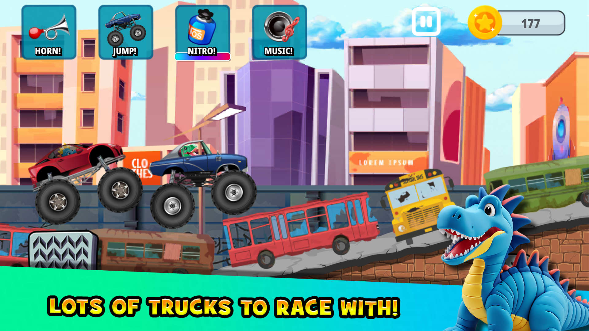 اسکرین شات 2 بازی Monster Trucks Dinosaur 4 Kids