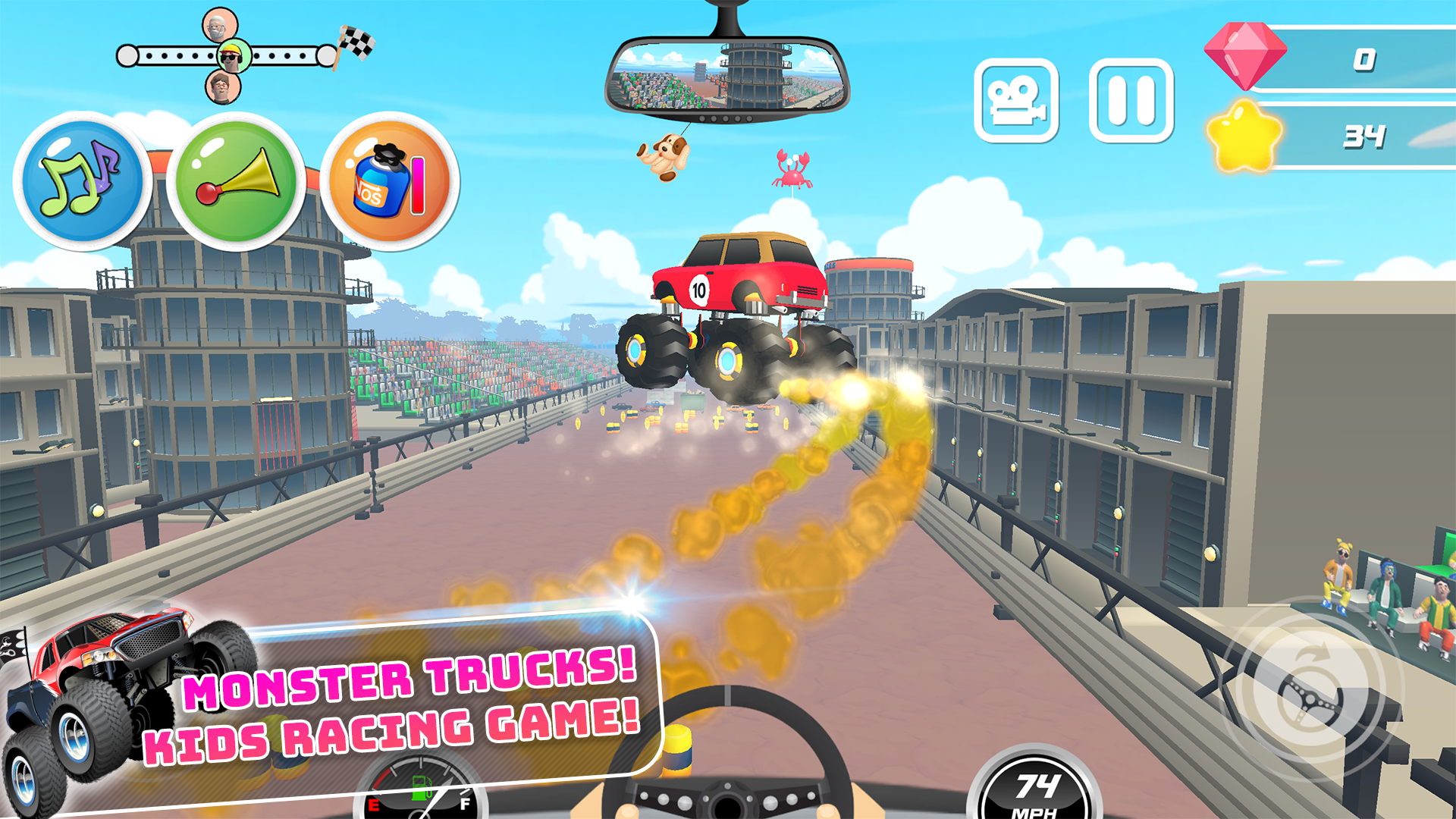 اسکرین شات 1 بازی Monster Trucks Kids Race Game