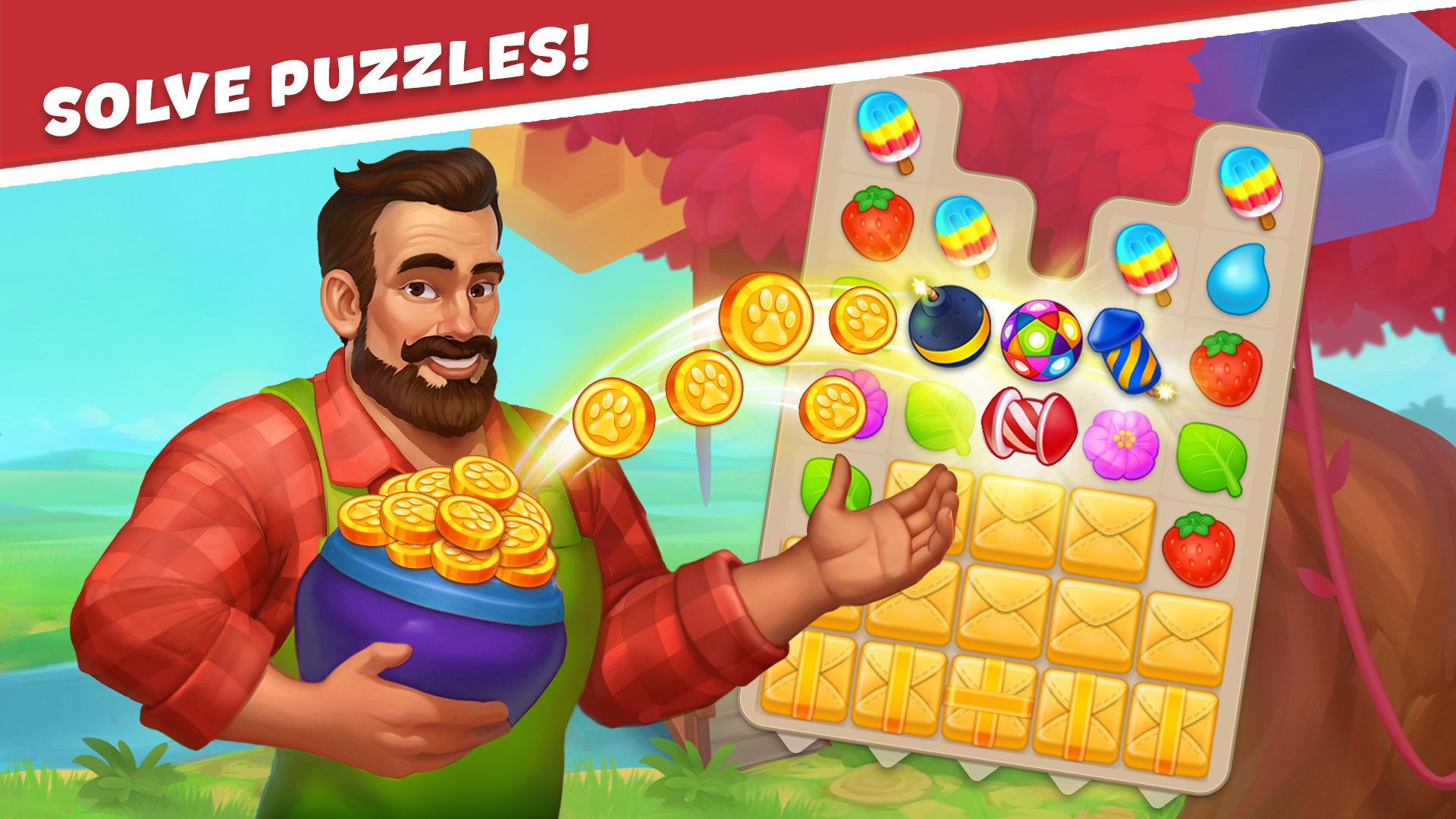 اسکرین شات 3 بازی Park Town:Match 3 with a story