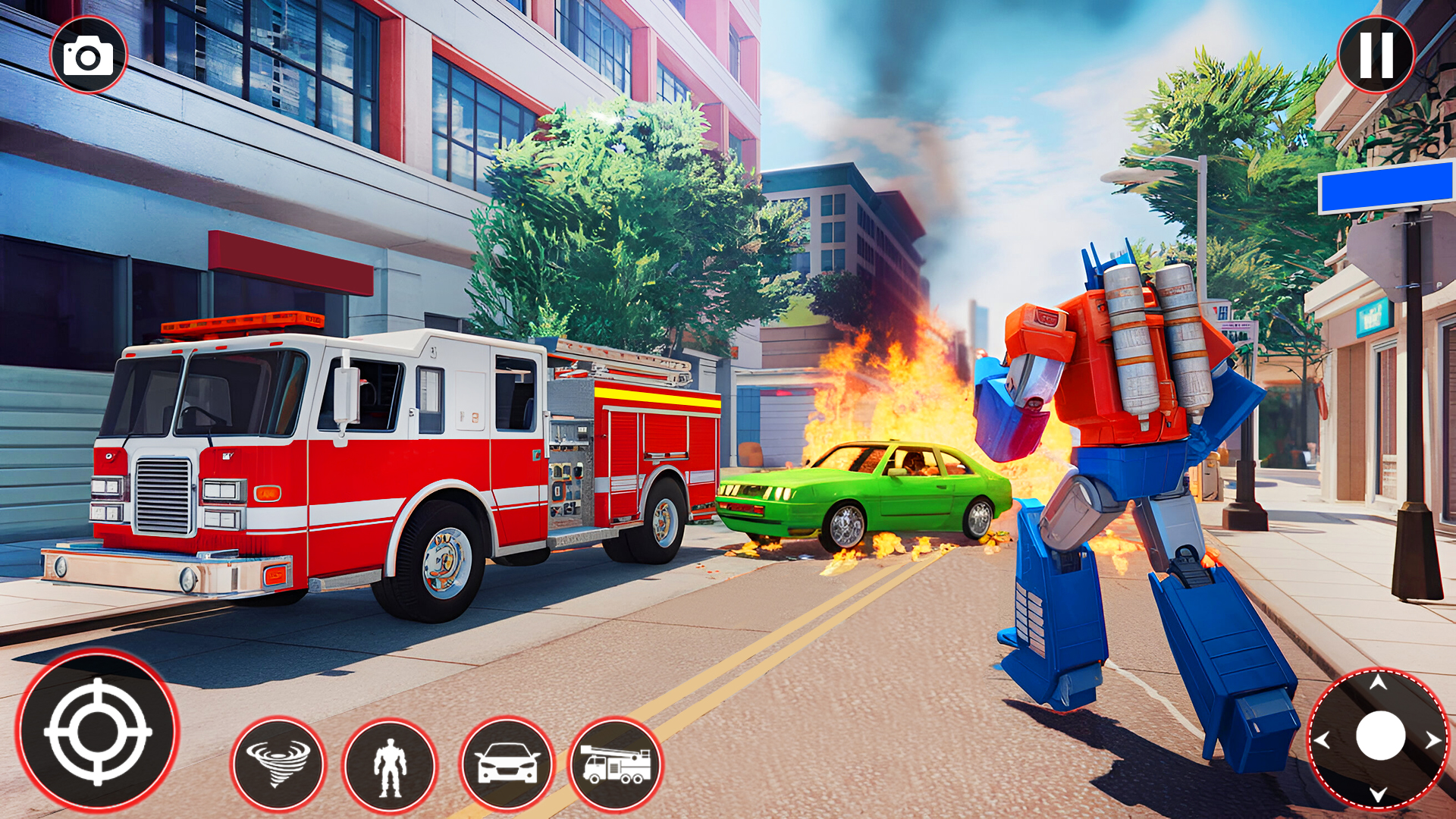 اسکرین شات 2 بازی Fire Truck Robot Car Game