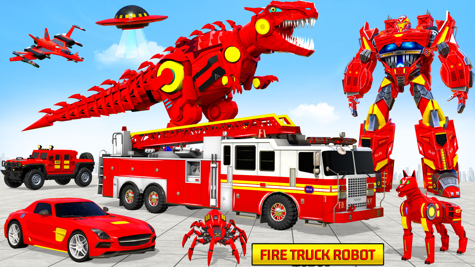 اسکرین شات 8 بازی Fire Truck Robot Car Game