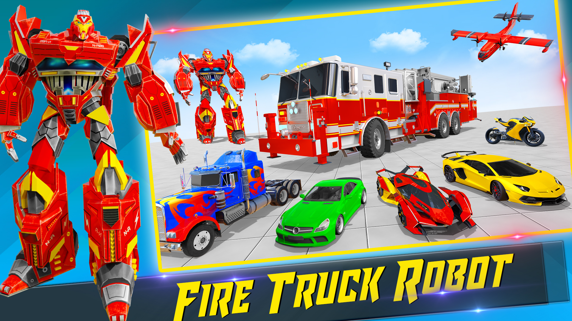 اسکرین شات 1 بازی Fire Truck Robot Car Game