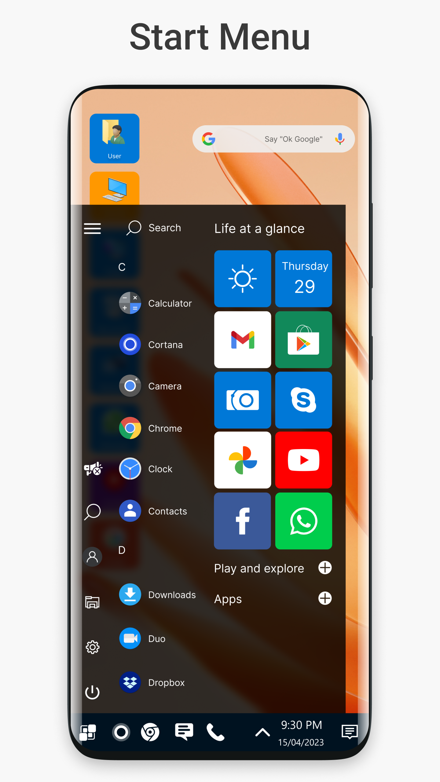 اسکرین شات 2 برنامه Win 11 Launcher