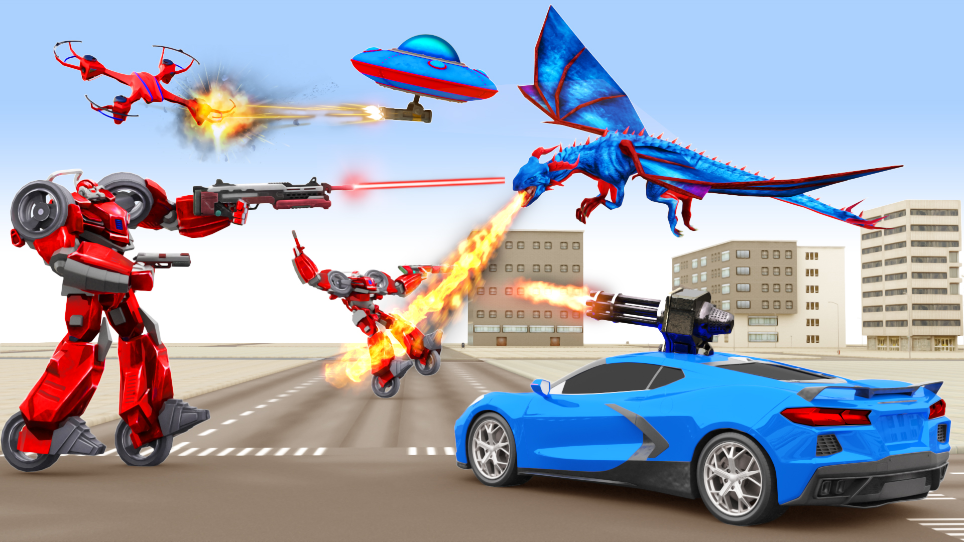 اسکرین شات 3 برنامه Robot Transform Shooting Game