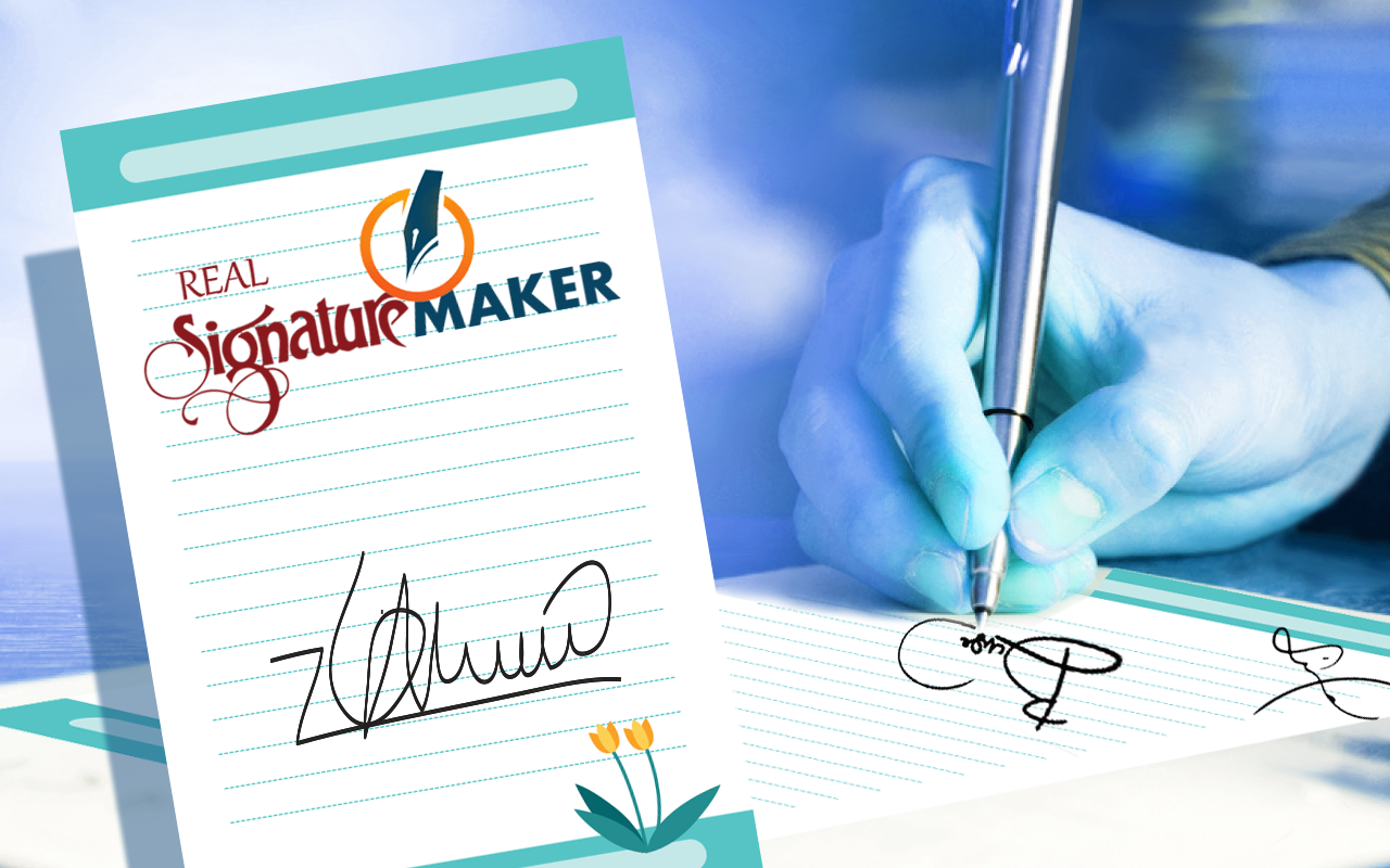 اسکرین شات 1 برنامه Real Signature Maker & Creator