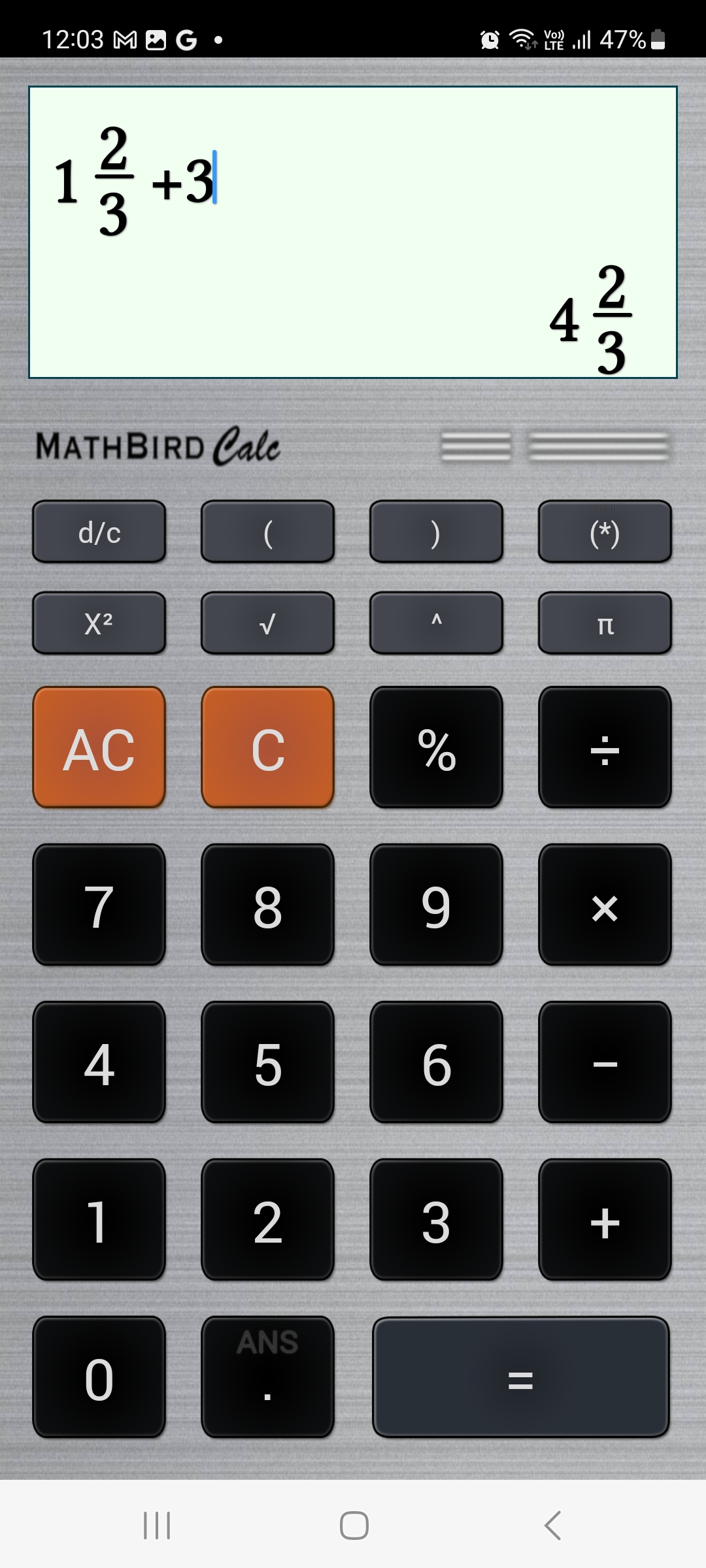 اسکرین شات 4 برنامه MathBird Calculator