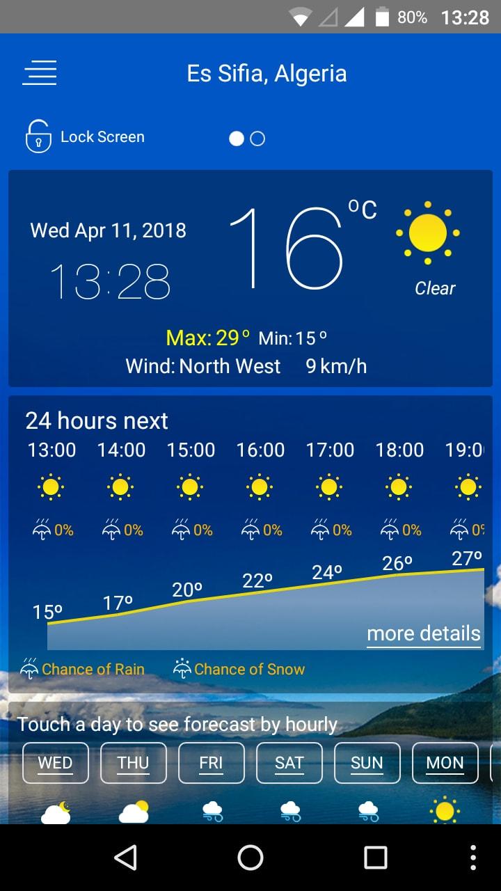 اسکرین شات 1 برنامه weather forecast