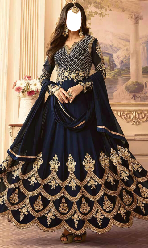 اسکرین شات 2 برنامه Anarkali Dress Photo Suit