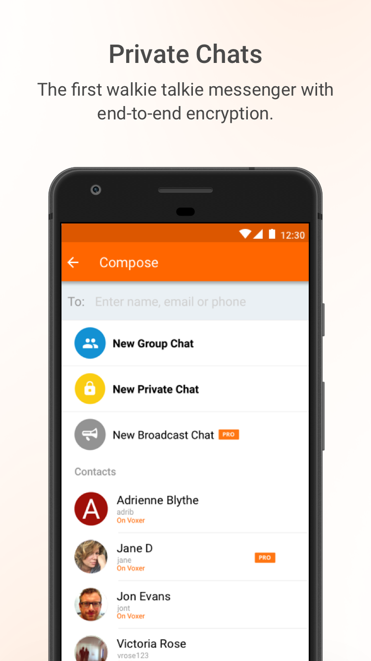اسکرین شات 2 برنامه Voxer Walkie Talkie Messenger