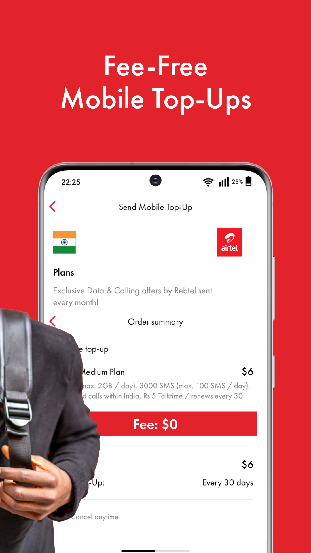 اسکرین شات 2 برنامه Rebtel: Recharges And Calls