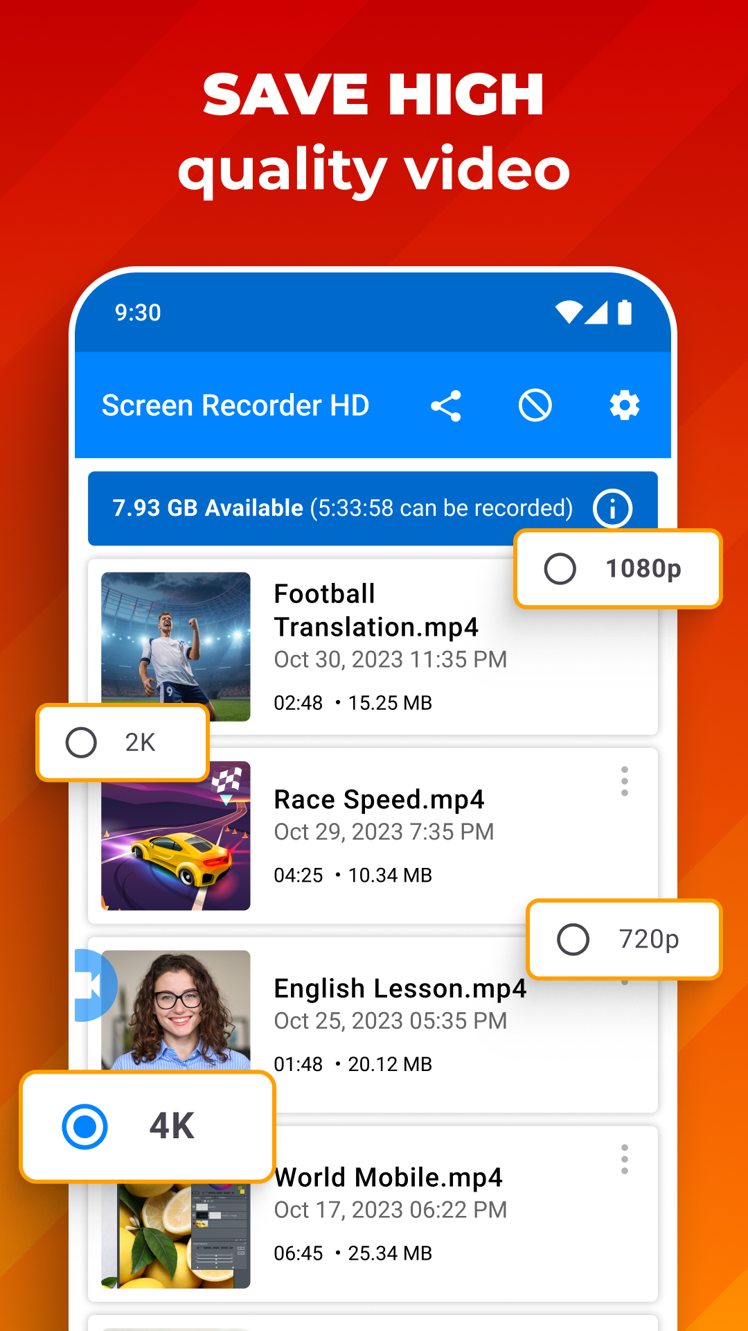 اسکرین شات 4 برنامه Screen Recorder: Facecam Audio
