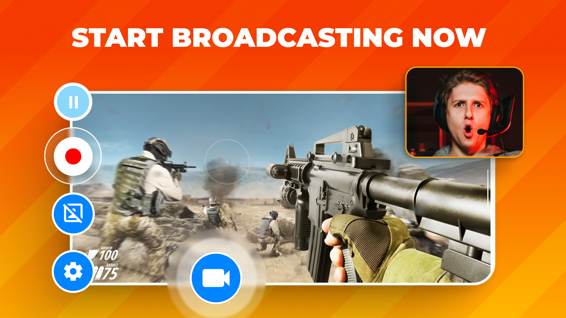 اسکرین شات 1 برنامه Screen Recorder: Facecam Audio