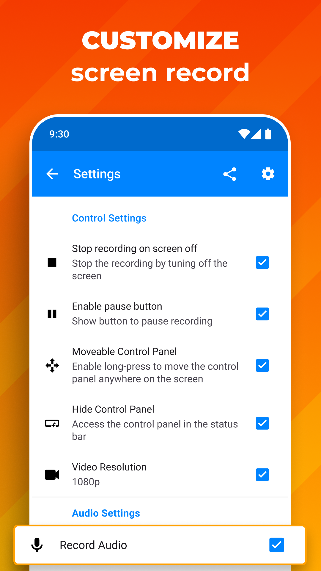 اسکرین شات 5 برنامه Screen Recorder: Facecam Audio