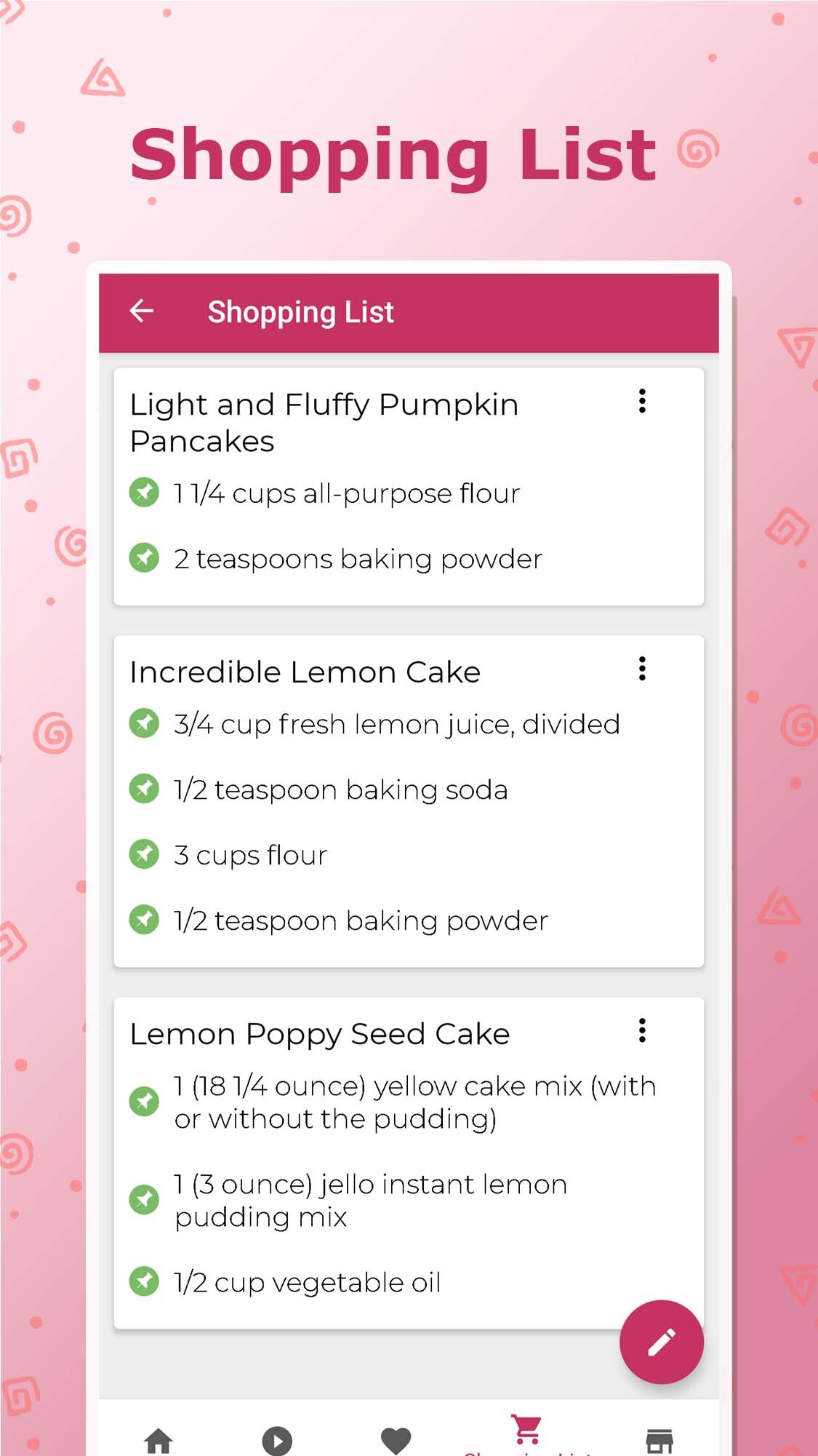 اسکرین شات 6 برنامه Cake recipes