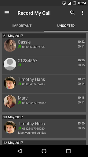 اسکرین شات 2 برنامه RMC: Android Call Recorder