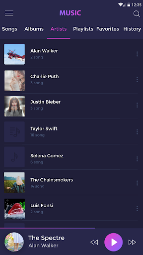 اسکرین شات 5 برنامه Music player - pro version
