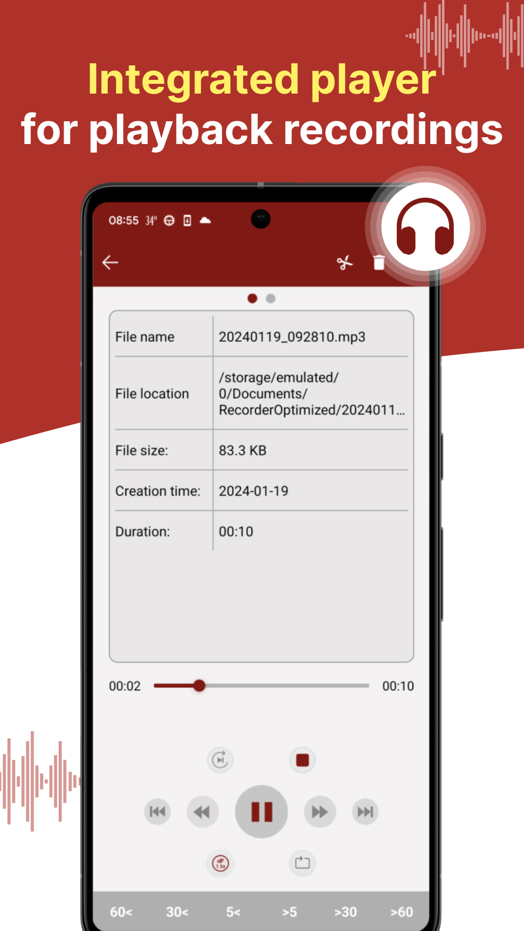 اسکرین شات 6 برنامه voice recorder - pro recorder