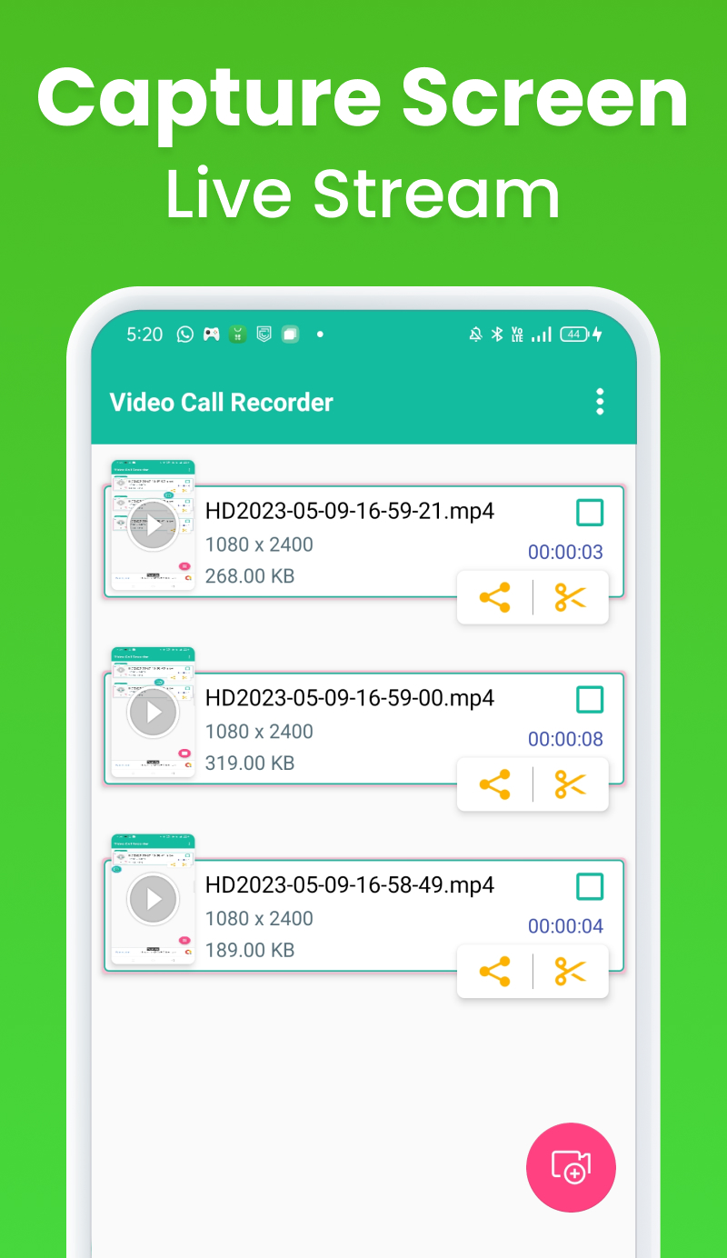 اسکرین شات 2 برنامه Video Call - Screen Recorder