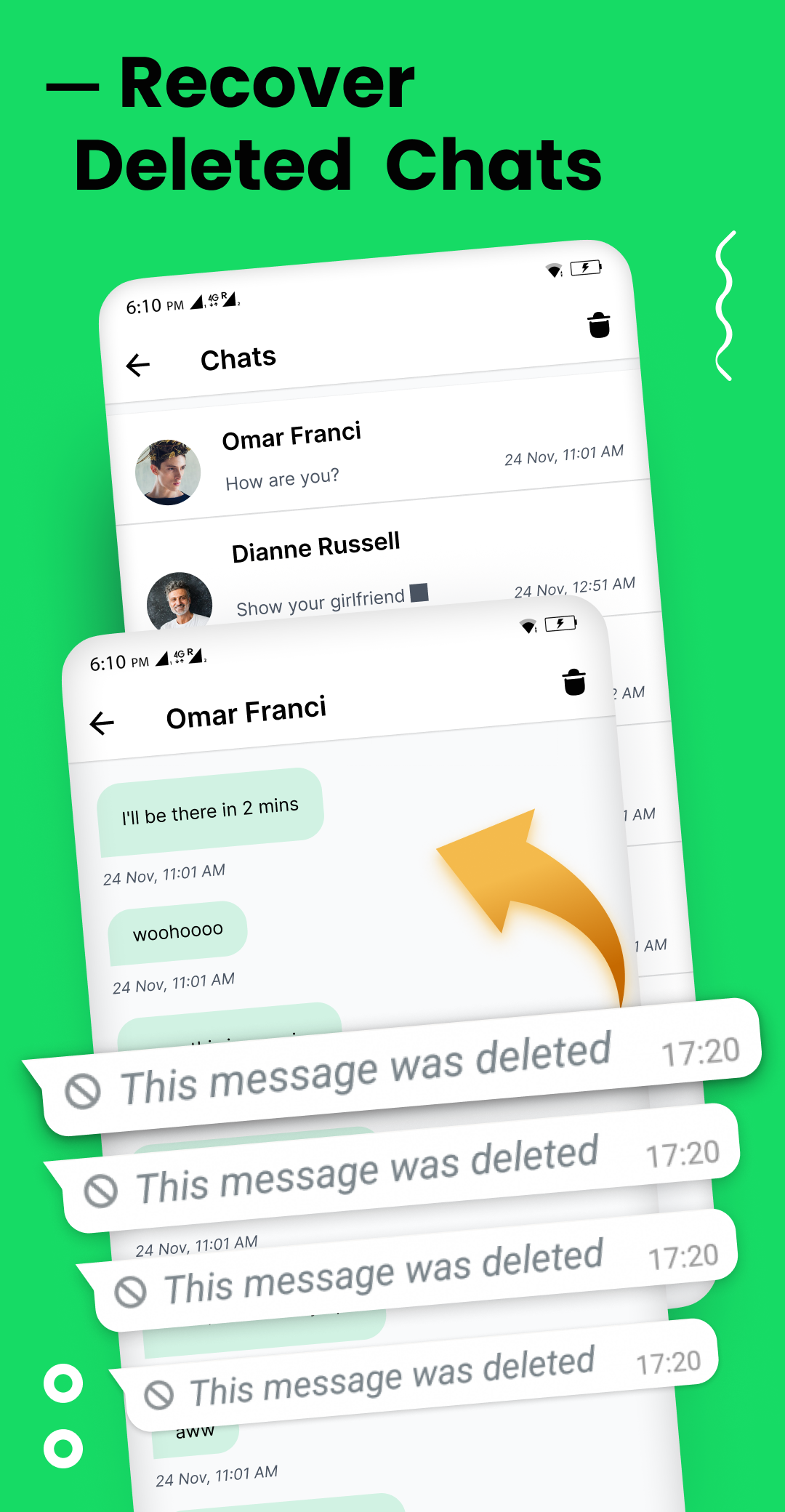 اسکرین شات 2 برنامه Deleted WA Message Recover