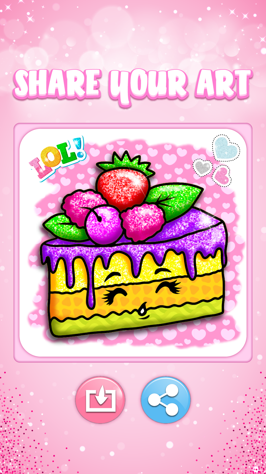 اسکرین شات 7 برنامه Cupcakes Coloring Book Glitter