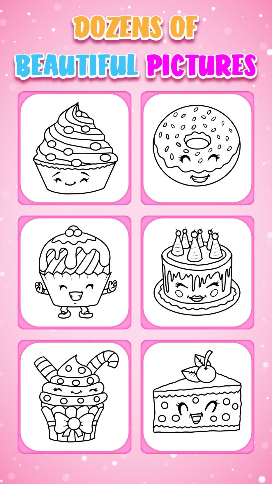 اسکرین شات 3 برنامه Cupcakes Coloring Book Glitter