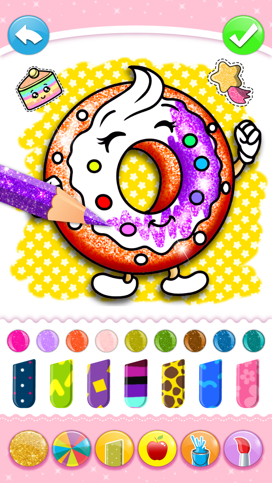 اسکرین شات 1 برنامه Cupcakes Coloring Book Glitter