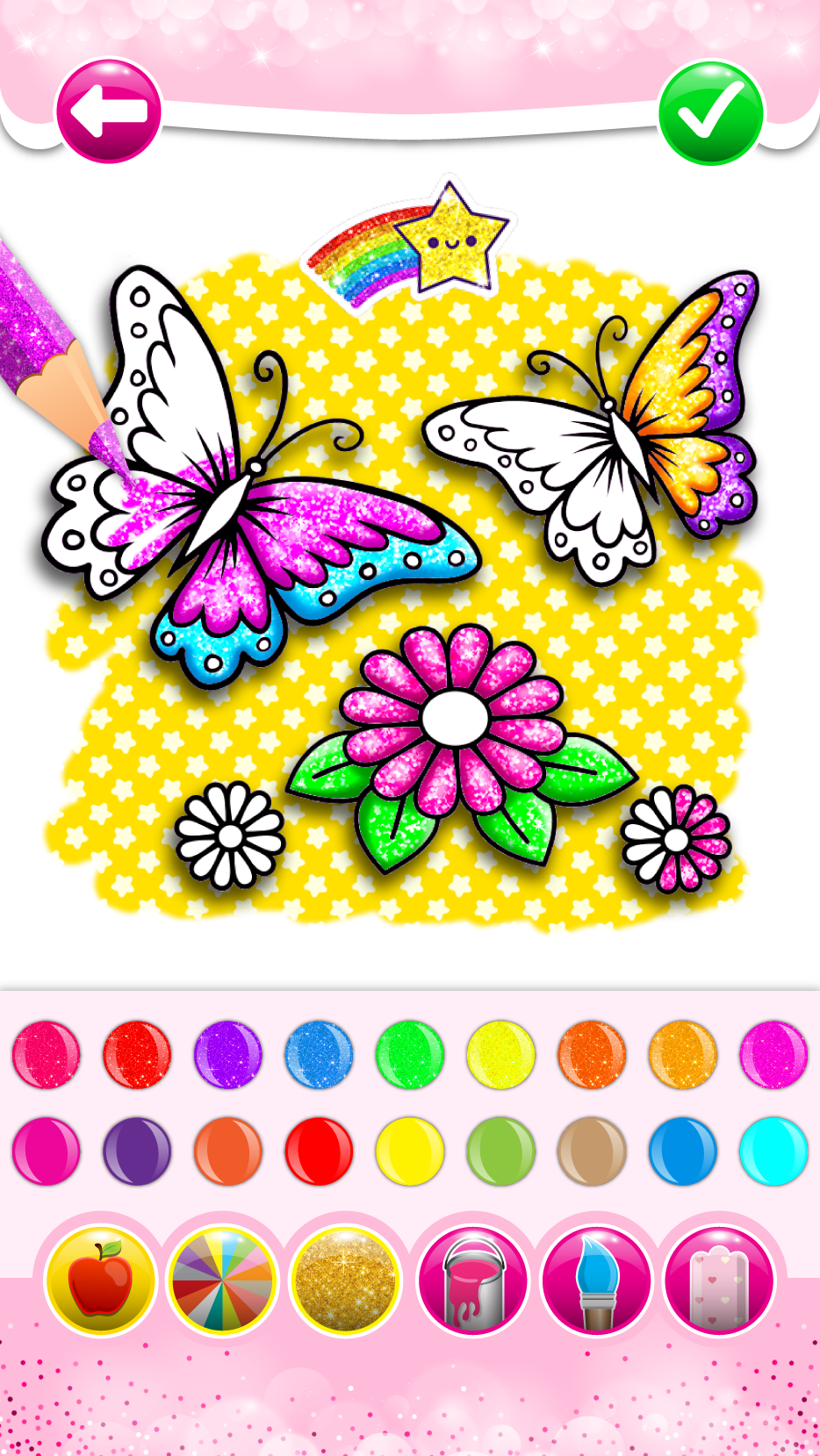 اسکرین شات 2 بازی Glitter Butterfly Coloring - L