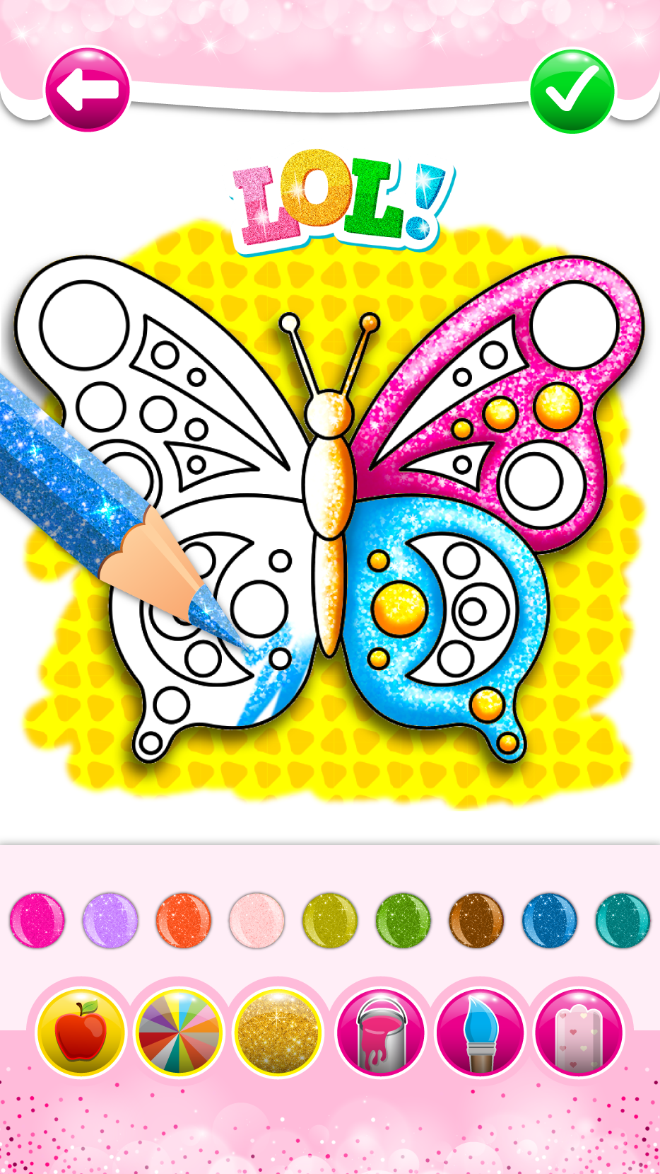 اسکرین شات 4 بازی Glitter Butterfly Coloring - L