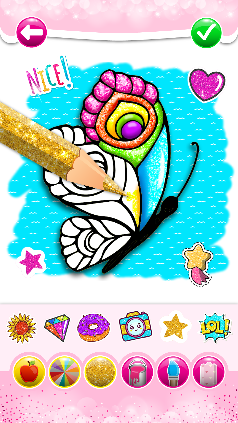 اسکرین شات 6 بازی Glitter Butterfly Coloring - L