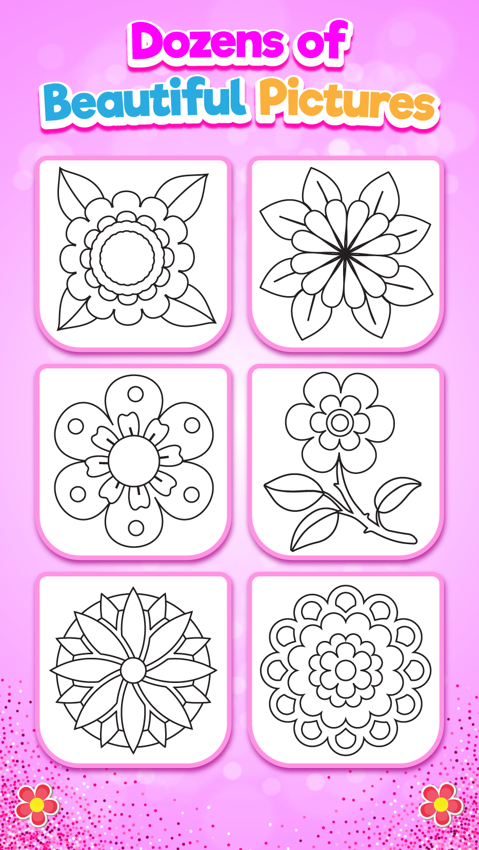 اسکرین شات 5 برنامه Rainbow Flower Coloring and Dr